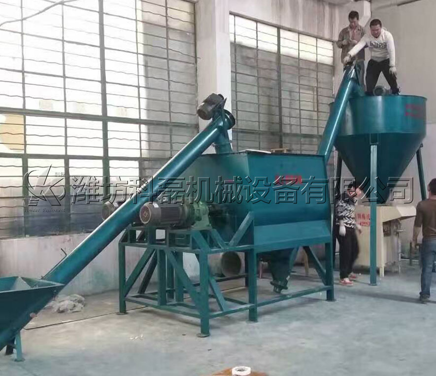 山東東營客戶(hu)膩子粉生産線(xiàn)實拍 第1張